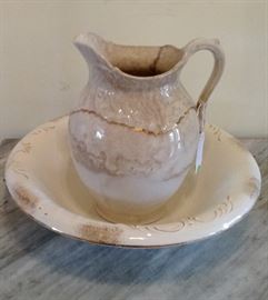 Antique Gloria Miller and Company Pitcher  and Basin from late 1800's to early 1900's