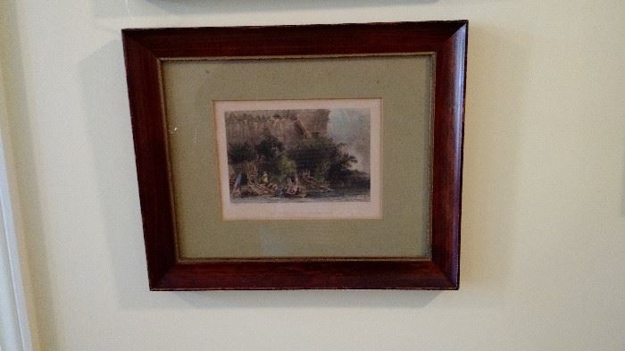 Framed Print "The  Landing On The American Side (Niagara Falls), New York. WH BARTLETT - 1840