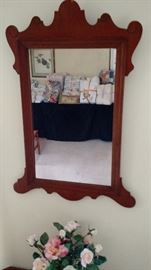 21" by 30"  Vintage Wood Framed Mirror