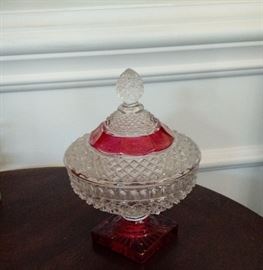 1940's Cranberry Candy Dish