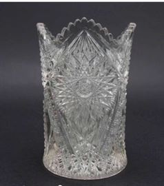 Sawtooth Cut Crystal Vase