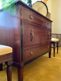 Inlaid Mahogany Sideboard with Figural Hardware