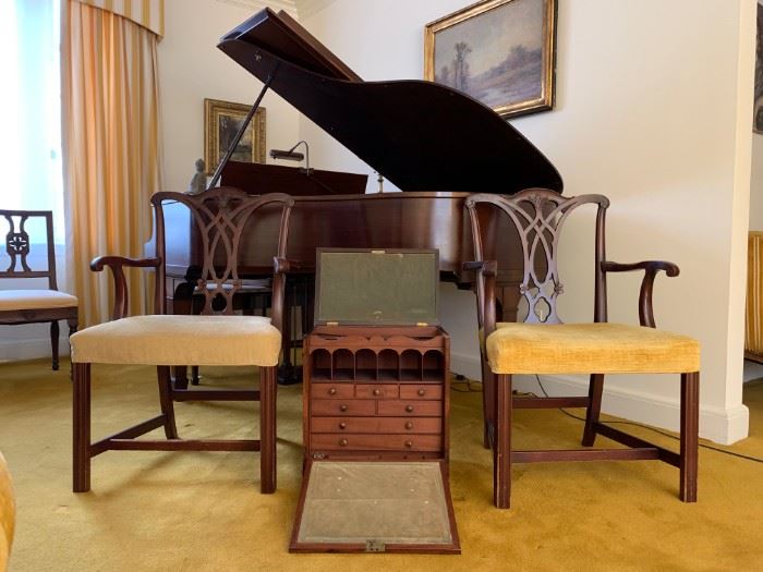 Chippendale Armchairs, Antique Travel Desk