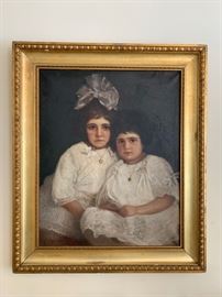 Portrait of Two Girls, Oil on Canvas