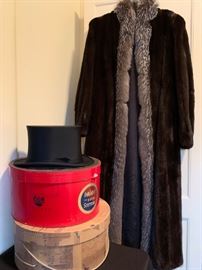 Mink Full Length Fur Coat, Brooks Brothers Top Hat