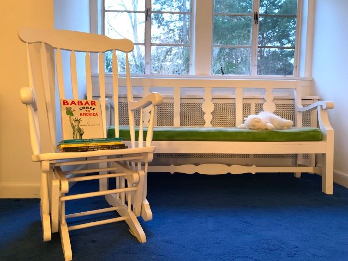 Glider, Bench, Vintage Children's Books