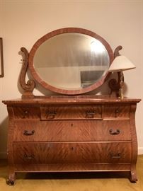 Tiger Maple Dresser with Mirror