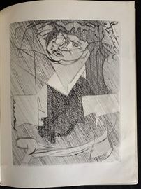 Jaques Villon Etching, With Book