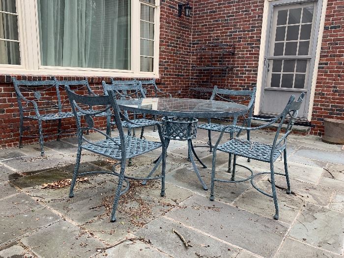 Woodard Cast Iron Patio Set, Woodard Cast Iron Benches, PAIR