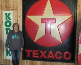 1 of 2 Plastic 7' Tall Texaco Signs