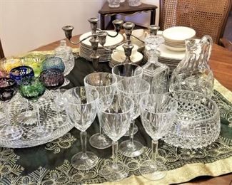 Good selection of crystal, glassware, and hostess items