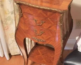 Sweet marquetry side table with drawers