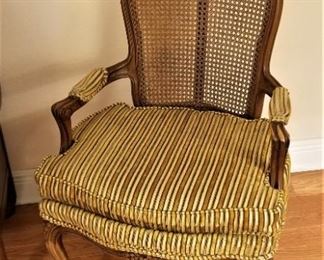 We have a pair of these cane armchairs - a change of upholstery would give these a totally different look.