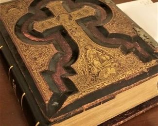 Fantastic antique Douay/Rheims Catholic Bible - 19th century - professionally rebound - many engravings and illustrations.  A beauty!