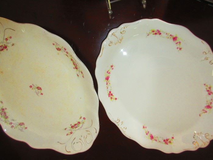 Large antique porcelain platters