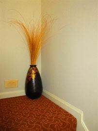 Contemporary floor vase with natural grasses