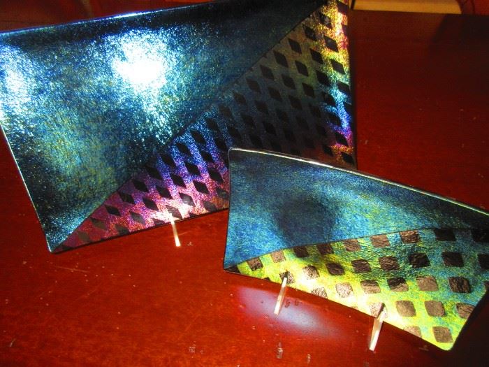 Fused art glass dishes