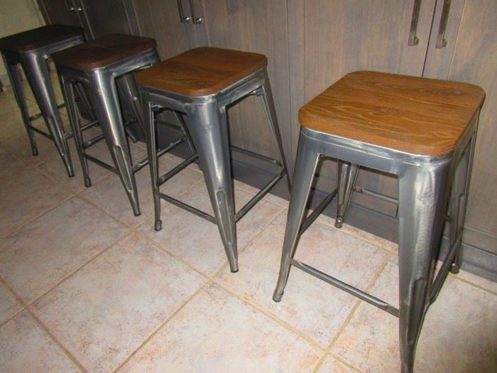 Group of 4 industrial stools