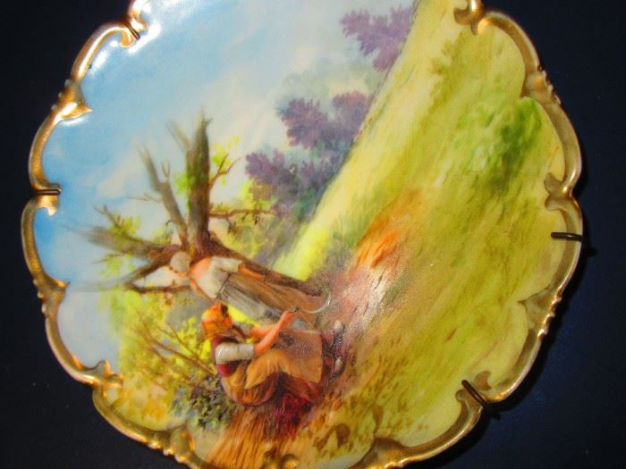 Hand-painted pictorial porcelain plate common 19th century Austria