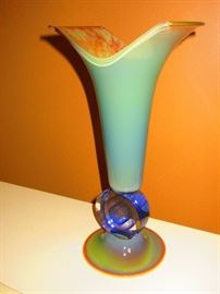 Large art glass vase