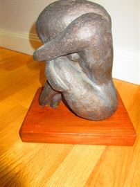 Studio pottery sculpture of a  nude figure