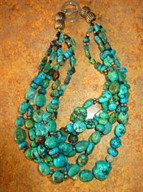 Multi strand turquoise necklace