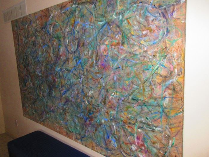 One of two large oil on canvases by Mary Jane Becker