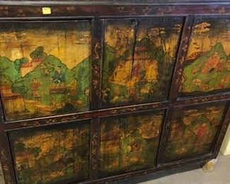 Tibetan Style cabinet, hand painted.