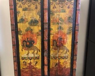 Tibetan Style cabinet with painting. 