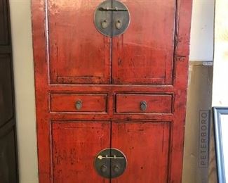Chinese (northern) style cabinet in red.