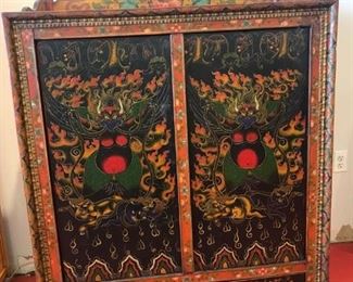 Tibetan Style cabinet with hand painting. 