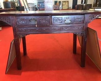 Oriental/Chinese style desk with drawers. 