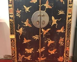 Oriental/Chinese style armoire, hand painted. 