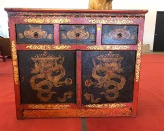 Tibetan style cabinet, hand painted. 