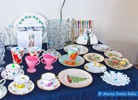 Tables of Vintage Glassware - Crystal - Ceramics