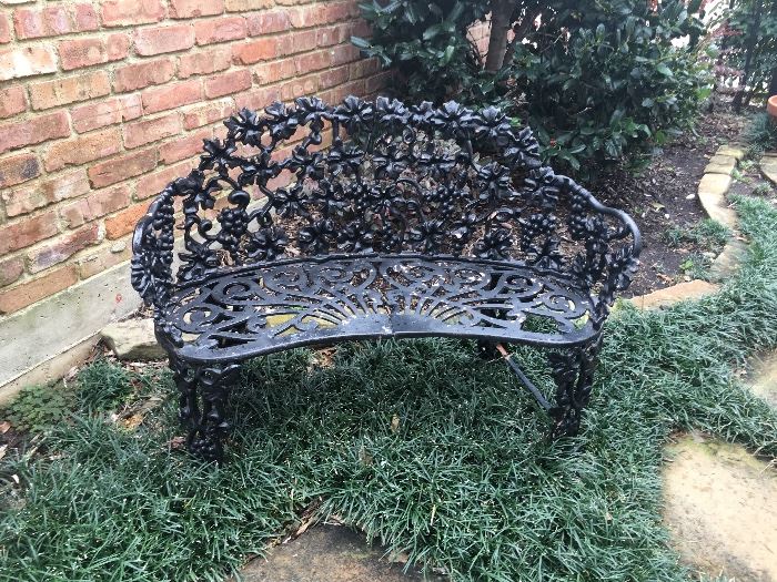 Vintage Cast Iron Garden Bench