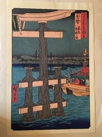 Japanese Woodblock - Hiroshige - Famous Views of the Sixty-Odd Provinces - Aki Province Itsukushima Festival