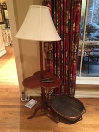 Vintage Floor Lamp with Table