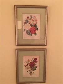Vintage Floral Prints - Set of Four