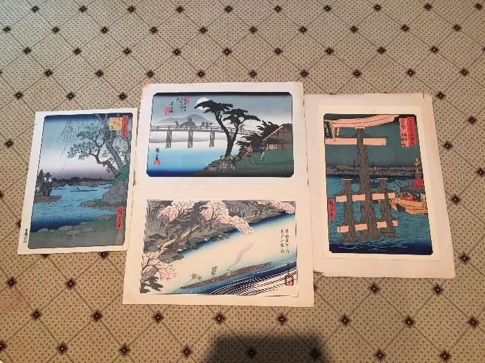 These are ORIGINAL Hiroshige I Wood Blocks.  They were purcheased in Japan in the mid 19th century by the owners great, great aunt!  Wonderful condition!