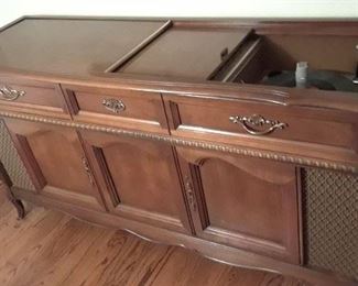This classic record player is working well.