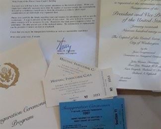 Inaugural tickets, invitation, and program from Presidential Inauguration