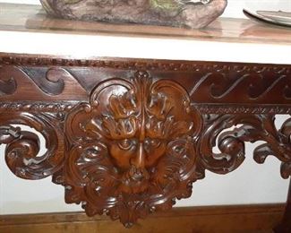 Detail of the carving on the entry table