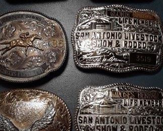 Assorted belt buckles: Racing and Western