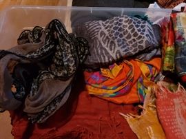 various scarves-lots of color