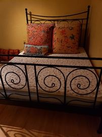 Queen bed complete with mattress,  cushy liner.