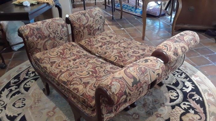 Pair of window seat benches in earth tones. Buy one or both.