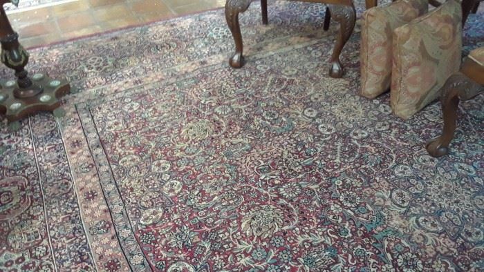 View of one of the antique Persian rugs