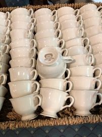View of 200 demi tasse cups and saucers available. 