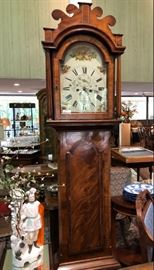 Tall case clock by Bates is working and chimes on the hour